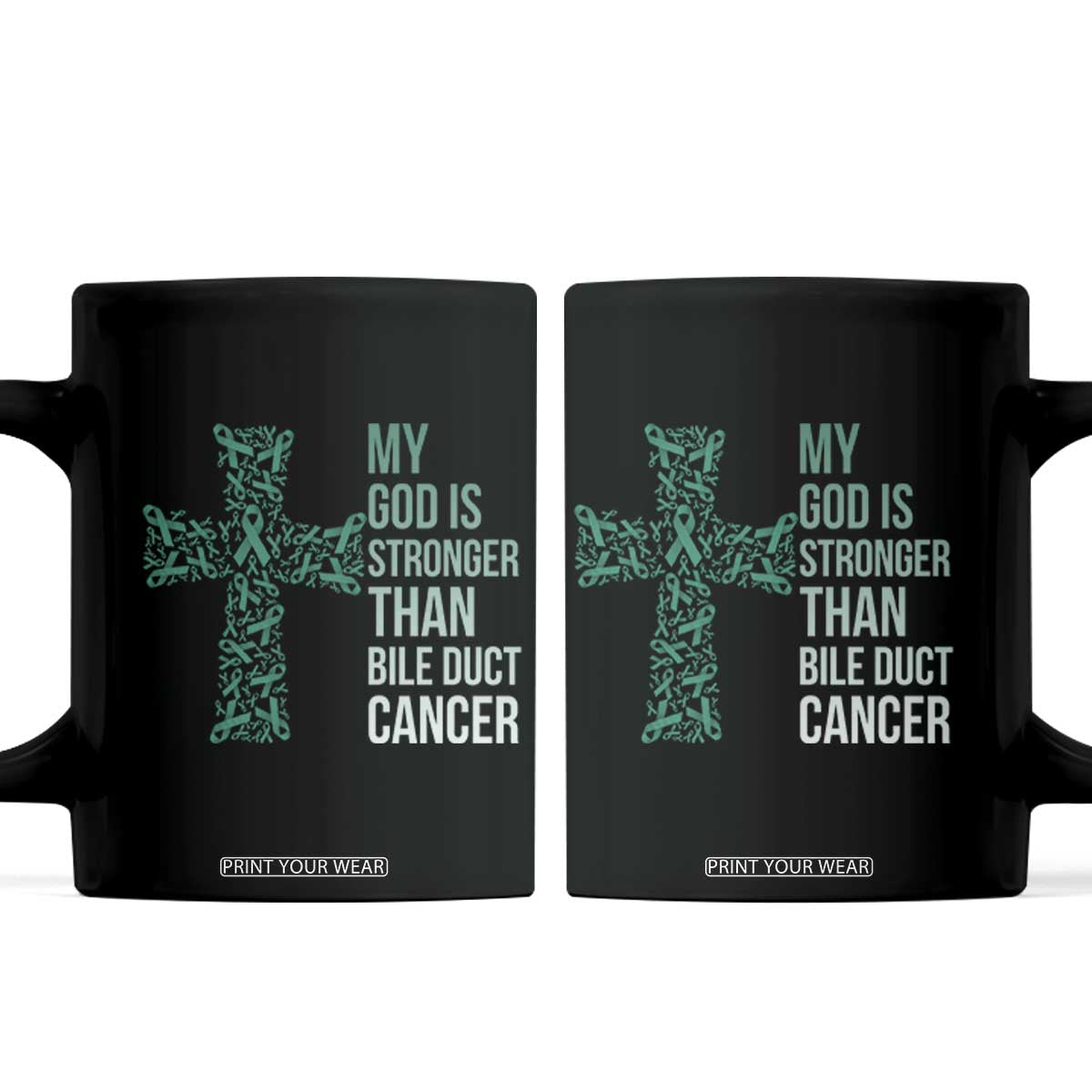 My God Is Stronger Than Bile Duct Cancer Coffee Mug Faith Over Fear Support Gift