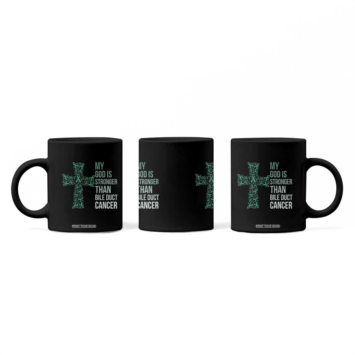 My God Is Stronger Than Bile Duct Cancer Coffee Mug Faith Over Fear Support Gift