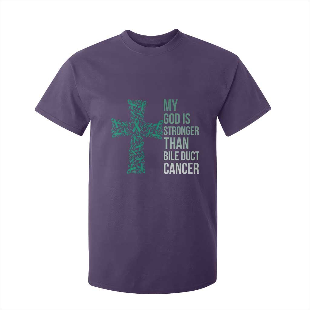 My God Is Stronger Than Bile Duct Cancer T Shirt For Kid Faith Over Fear Support Gift