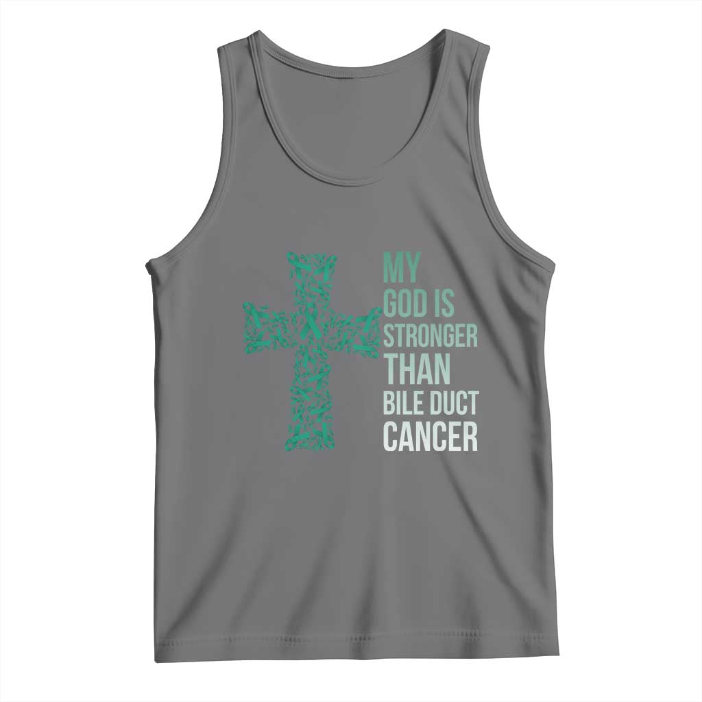 My God Is Stronger Than Bile Duct Cancer Tank Top Faith Over Fear Support Gift
