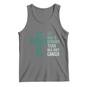 My God Is Stronger Than Bile Duct Cancer Tank Top Faith Over Fear Support Gift