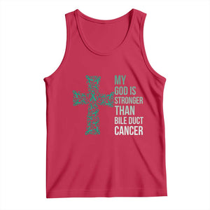 My God Is Stronger Than Bile Duct Cancer Tank Top Faith Over Fear Support Gift