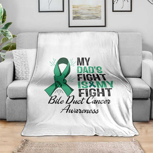 Cholangiocarcinoma Support Warrior Gift Throw Blanket My Dad Fight My Fight