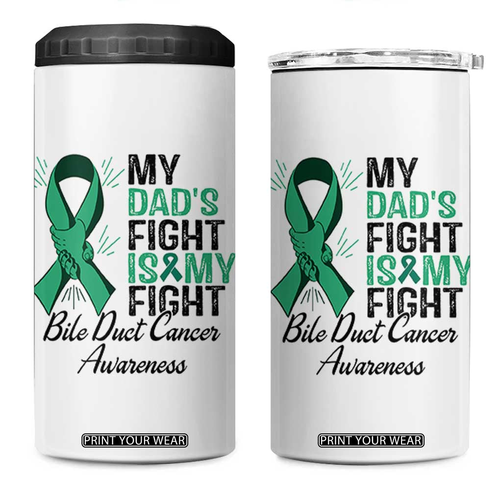 Cholangiocarcinoma Support Warrior Gift 4 in 1 Can Cooler Tumbler My Dad Fight My Fight