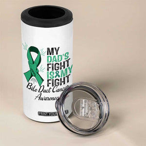 Cholangiocarcinoma Support Warrior Gift 4 in 1 Can Cooler Tumbler My Dad Fight My Fight