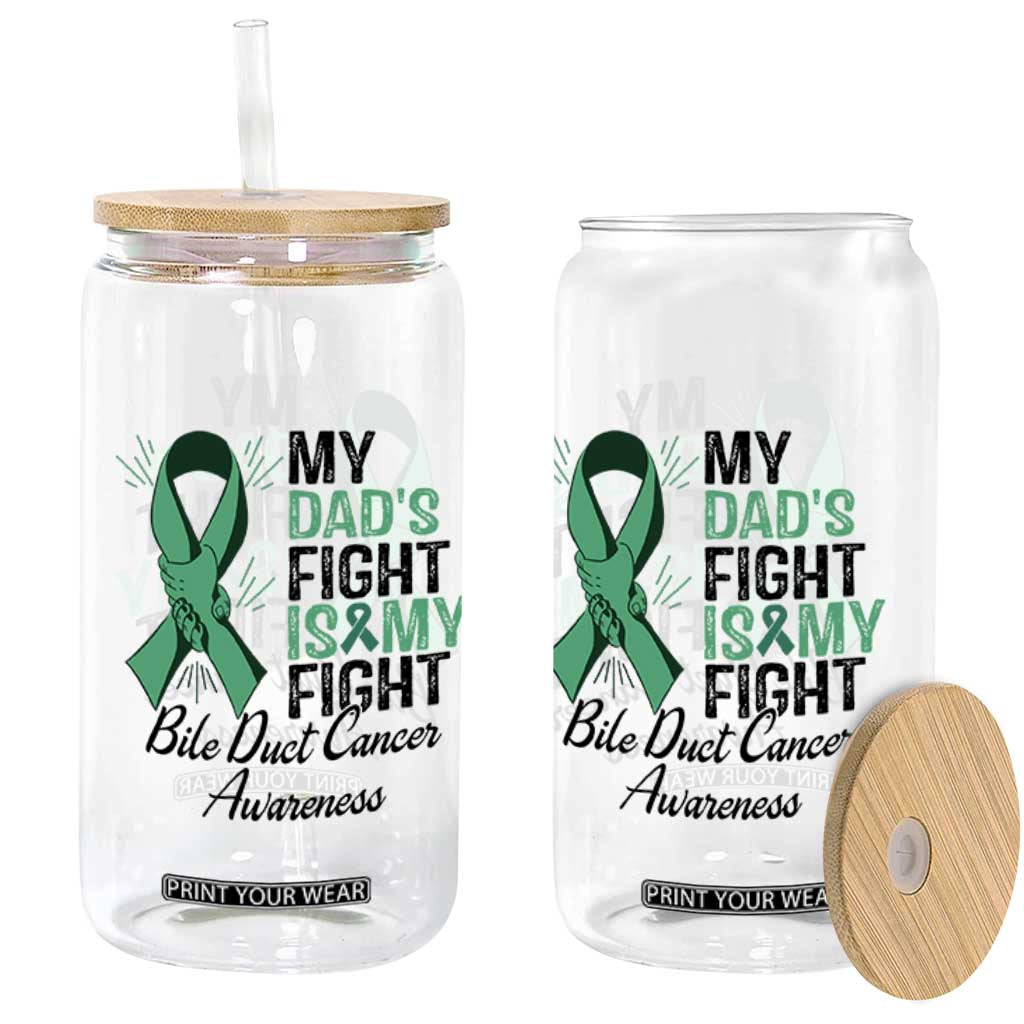 Cholangiocarcinoma Support Warrior Gift Glass Can My Dad Fight My Fight