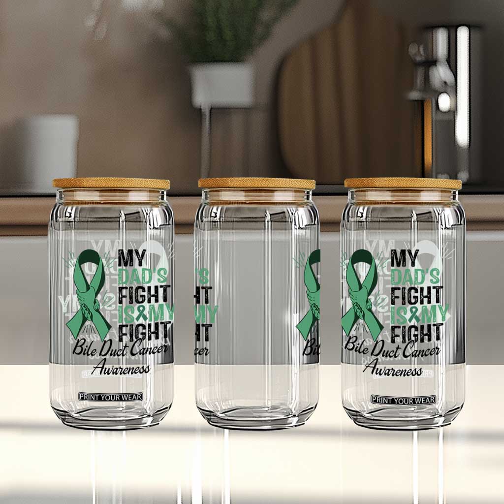 Cholangiocarcinoma Support Warrior Gift Glass Can My Dad Fight My Fight