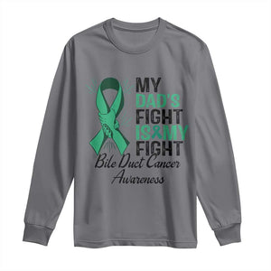 Cholangiocarcinoma Support Warrior Gift Long Sleeve Shirt My Dad Fight My Fight