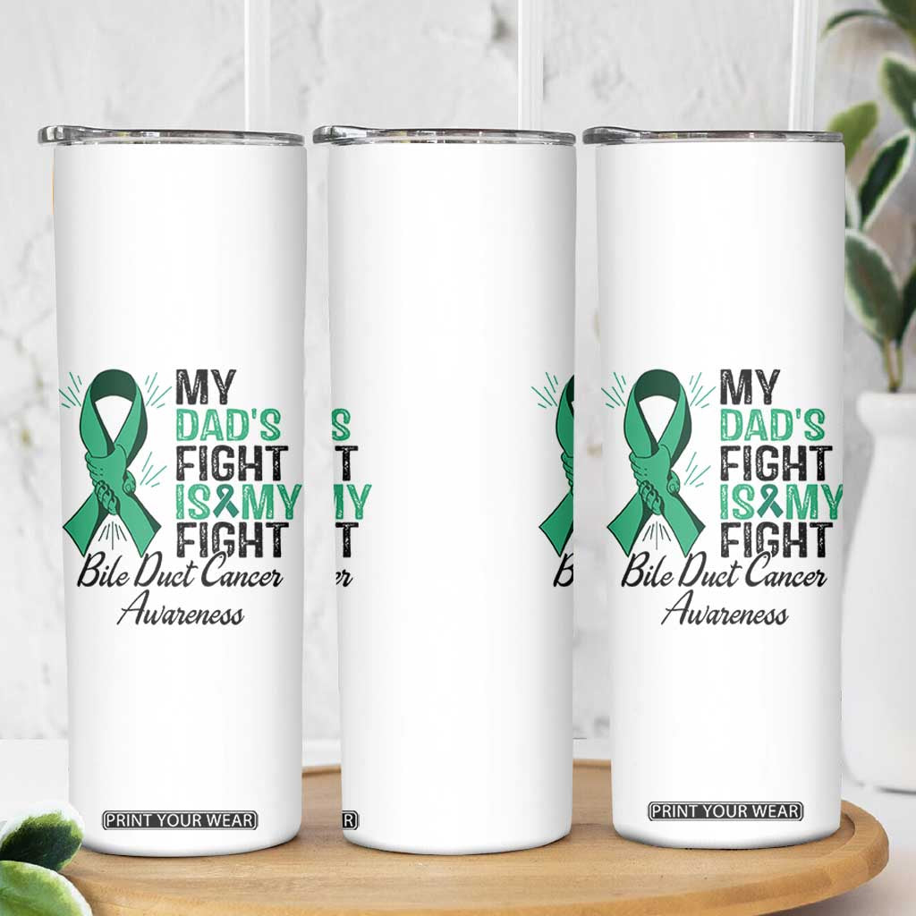 Cholangiocarcinoma Support Warrior Gift Skinny Tumbler My Dad Fight My Fight
