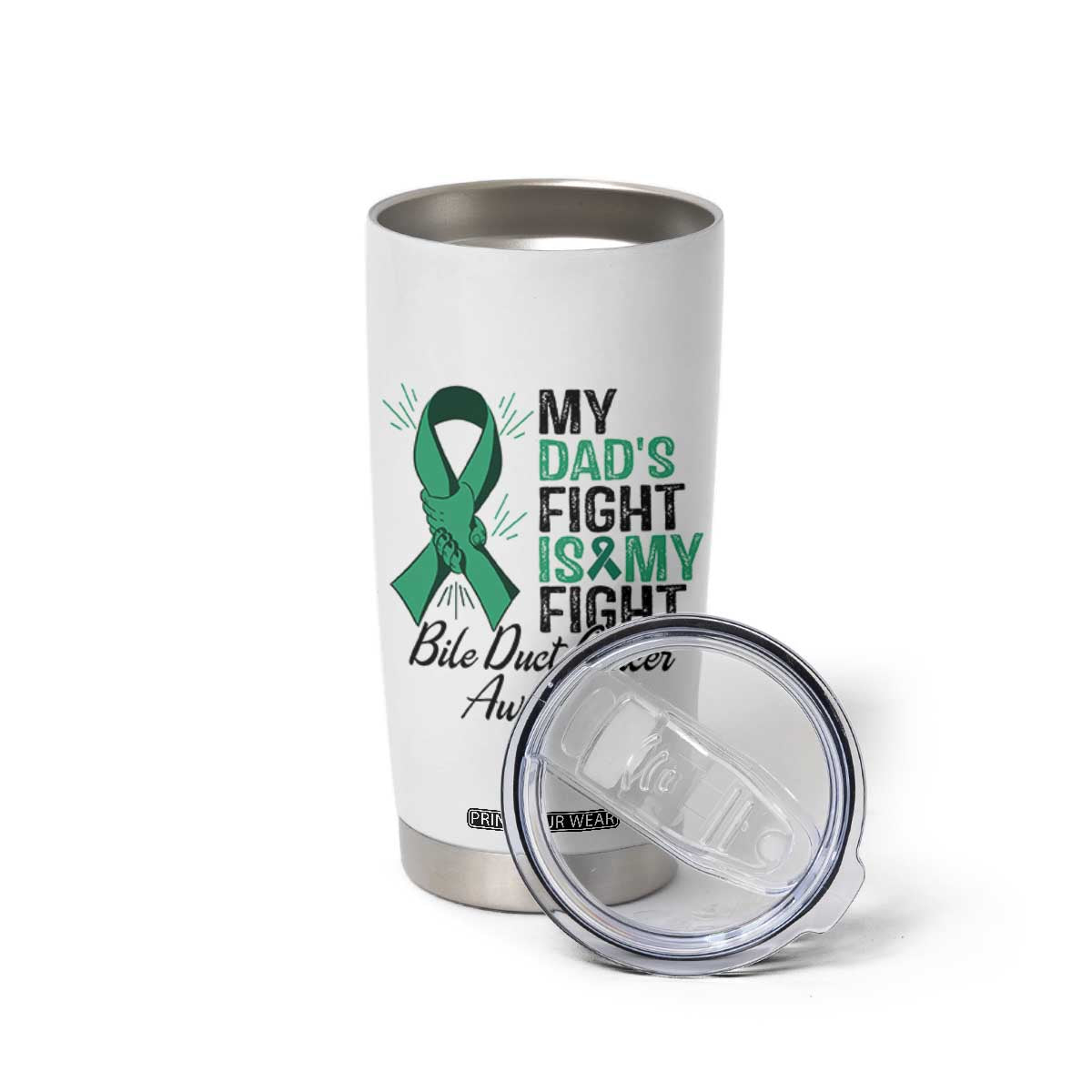 Cholangiocarcinoma Support Warrior Gift Tumbler Cup My Dad Fight My Fight
