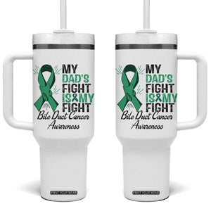 Cholangiocarcinoma Support Warrior Gift Tumbler With Handle My Dad Fight My Fight