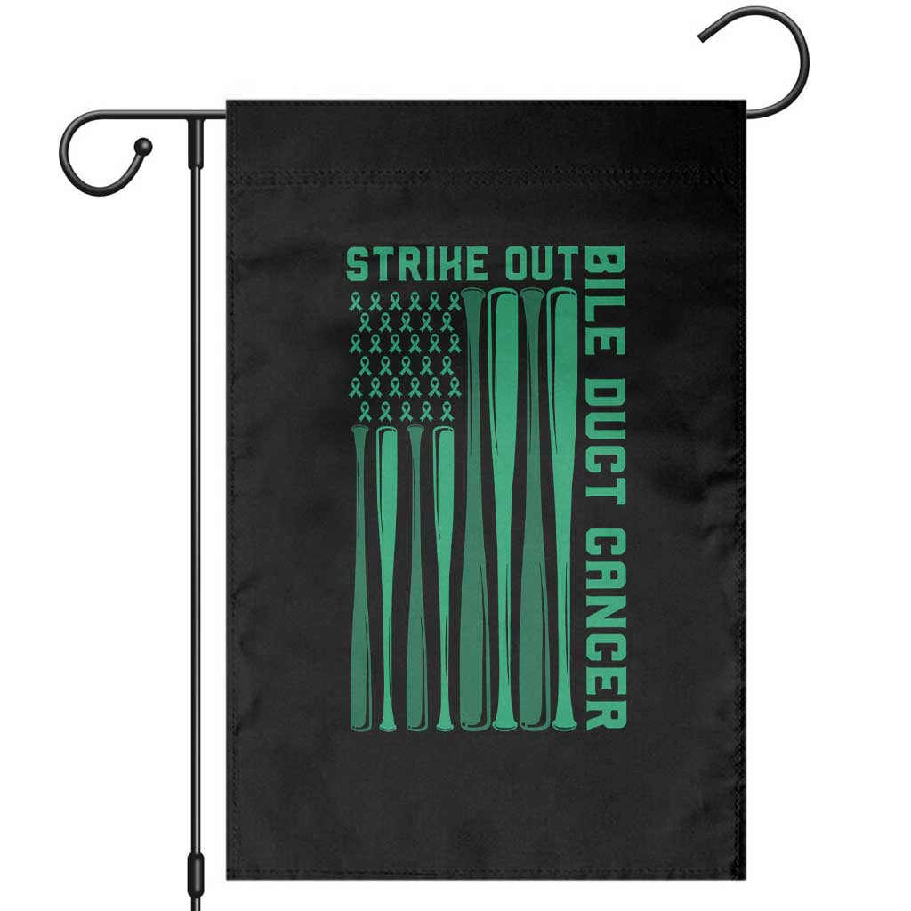 Strike Out Bile Duct Cancer Garden Flag Baseball American Flag Hope Gift TS12 Black Print Your Wear