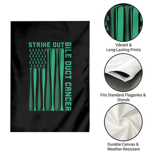 Strike Out Bile Duct Cancer Garden Flag Baseball American Flag Hope Gift