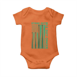 Strike Out Bile Duct Cancer Baby Onesie Baseball American Flag Hope Gift