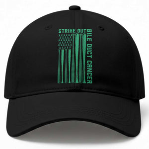 Strike Out Bile Duct Cancer Baseball Cap Baseball American Flag Hope Gift