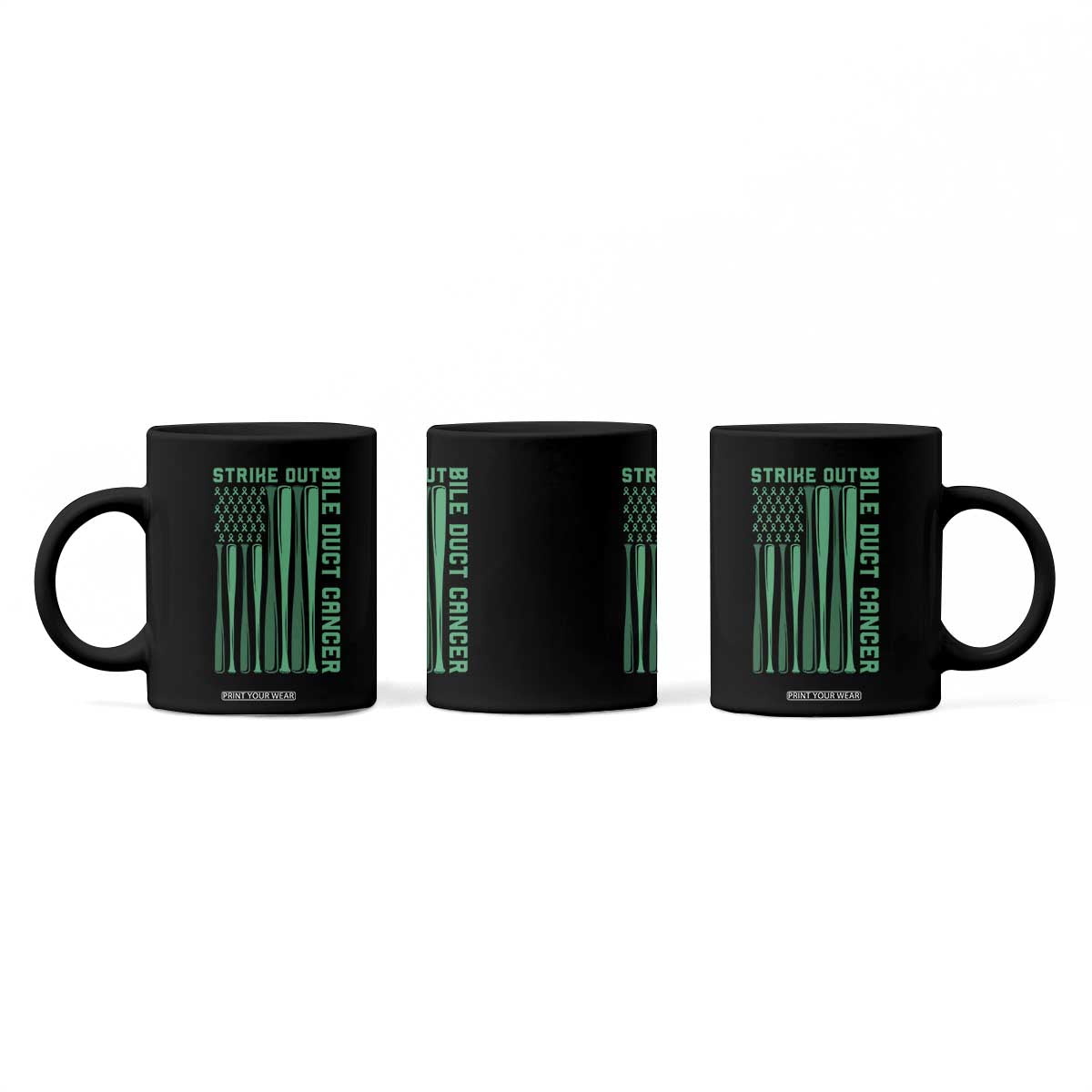 Strike Out Bile Duct Cancer Coffee Mug Baseball American Flag Hope Gift