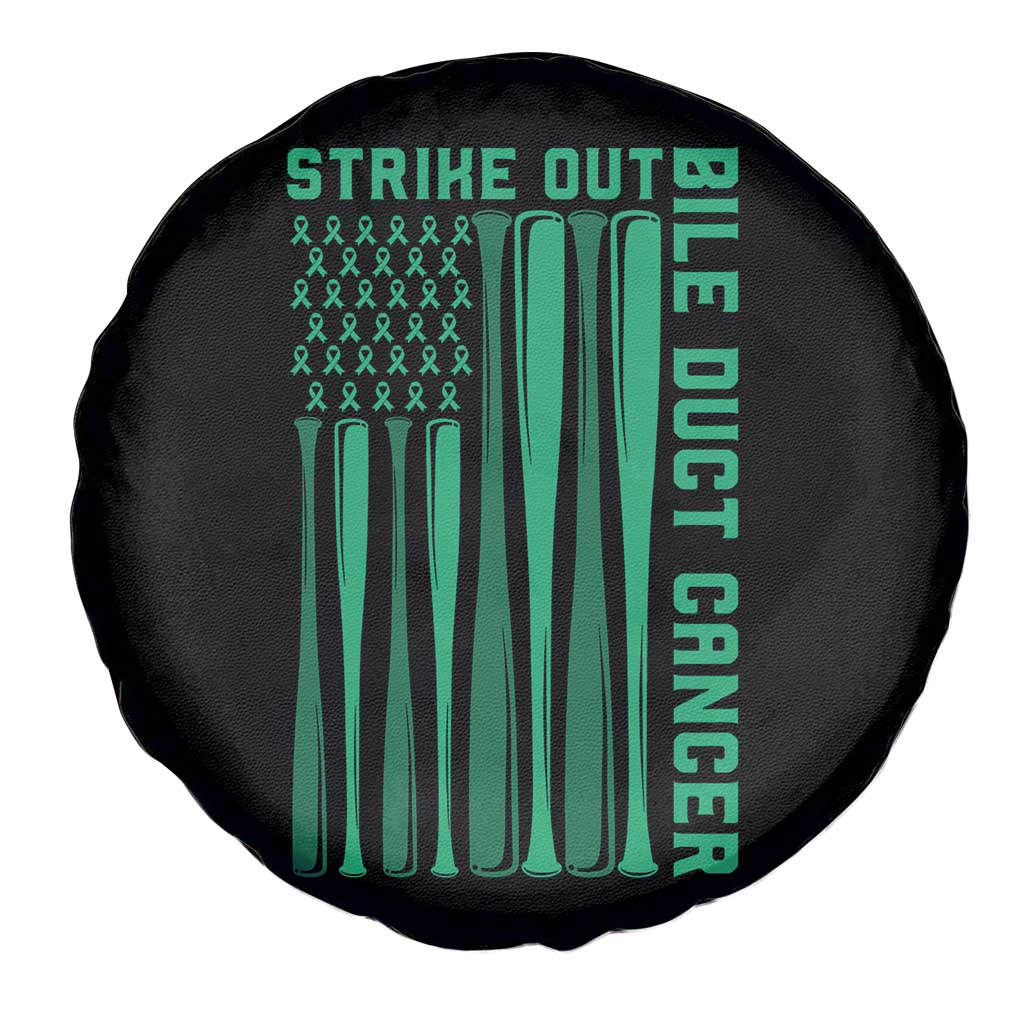 Strike Out Bile Duct Cancer Spare Tire Cover Baseball American Flag Hope Gift