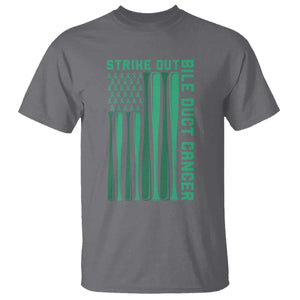 Strike Out Bile Duct Cancer T Shirt Baseball American Flag Hope Gift