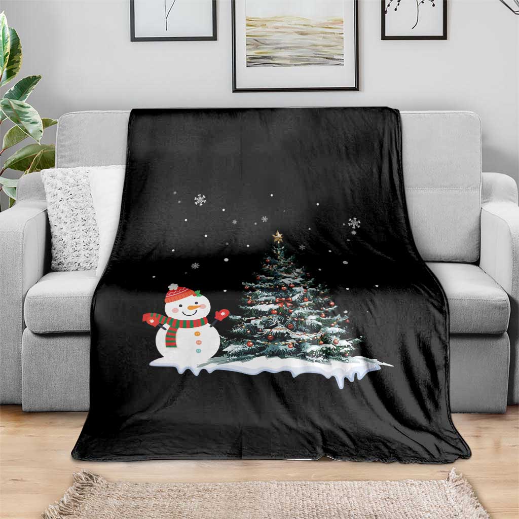 Christmas Snowman Throw Blanket Funny Snowmen With Christmas Tree TS12 Print Your Wear