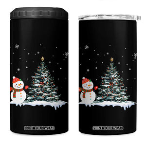 Christmas Snowman 4 in 1 Can Cooler Tumbler Funny Snowmen With Christmas Tree TS12 One Size: 16 oz Black Print Your Wear