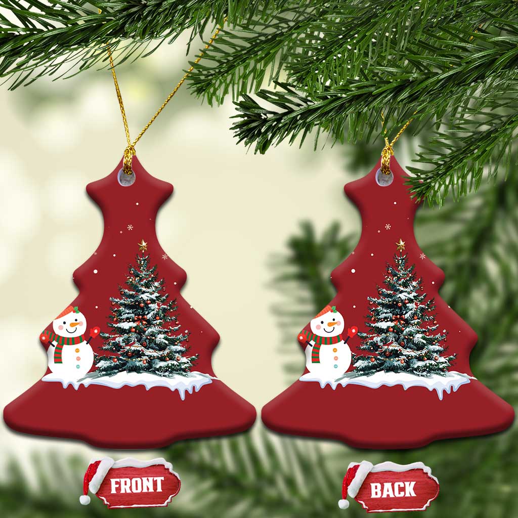 Xmas Snowman Christmas Ornament Funny Snowmen With Christmas Tree TS12 Christmas Tree Red Print Your Wear