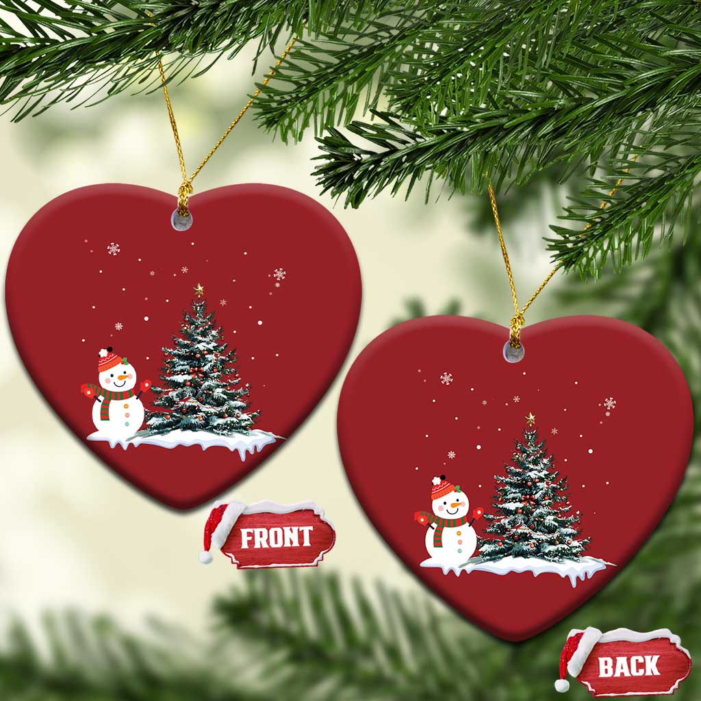 Xmas Snowman Christmas Ornament Funny Snowmen With Christmas Tree TS12 Heart Red Print Your Wear