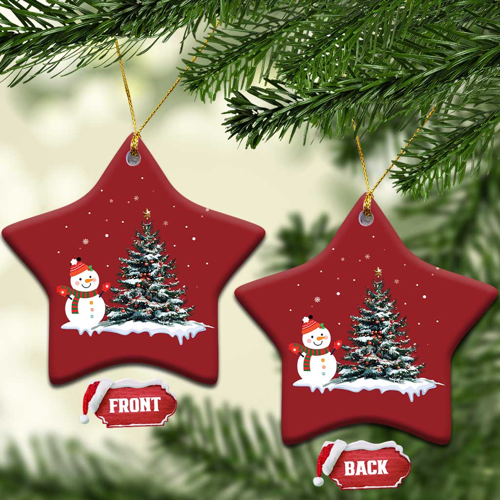 Xmas Snowman Christmas Ornament Funny Snowmen With Christmas Tree TS12 Star Red Print Your Wear