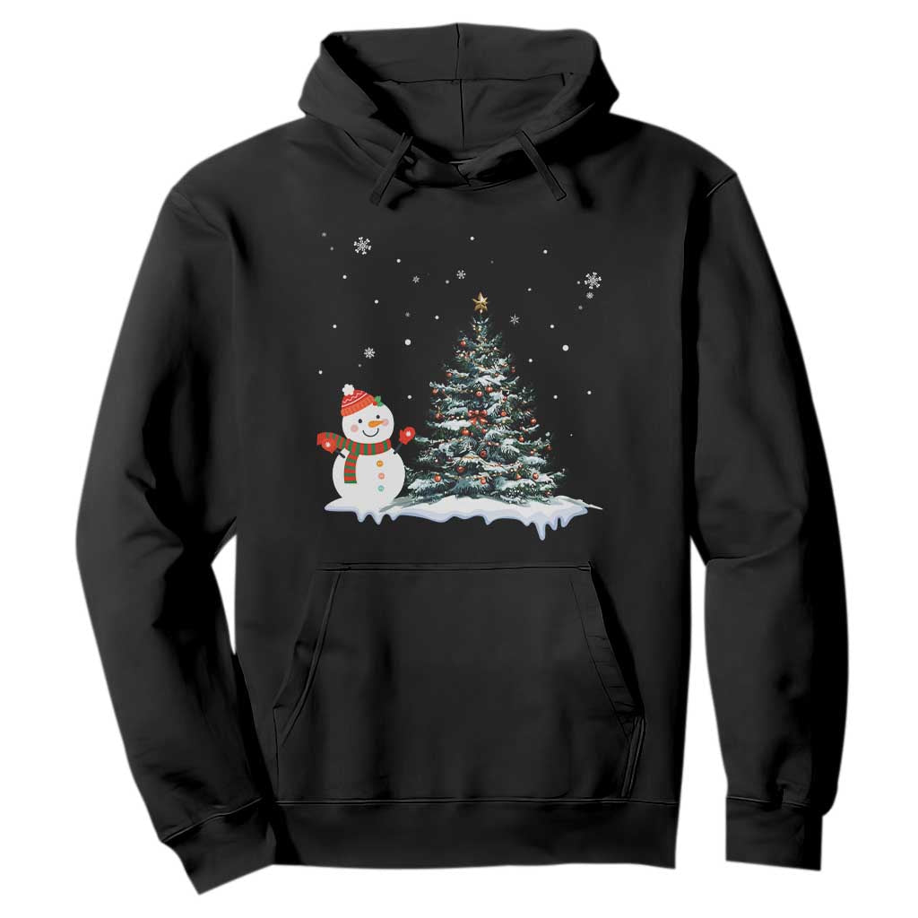 Christmas Snowman Hoodie Funny Snowmen With Christmas Tree TS12 Black Print Your Wear