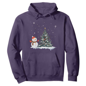 Christmas Snowman Hoodie Funny Snowmen With Christmas Tree TS12 Purple Print Your Wear