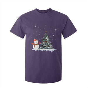 Christmas Snowman T Shirt For Kid Funny Snowmen With Christmas Tree TS12 Purple Print Your Wear