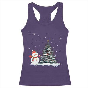 Christmas Snowman Racerback Tank Top Funny Snowmen With Christmas Tree TS12 Purple Print Your Wear