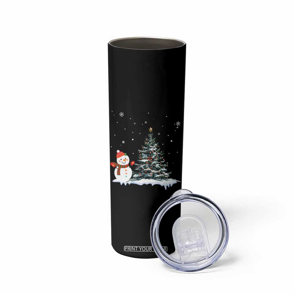 Christmas Snowman Skinny Tumbler Funny Snowmen With Christmas Tree TS12 Print Your Wear