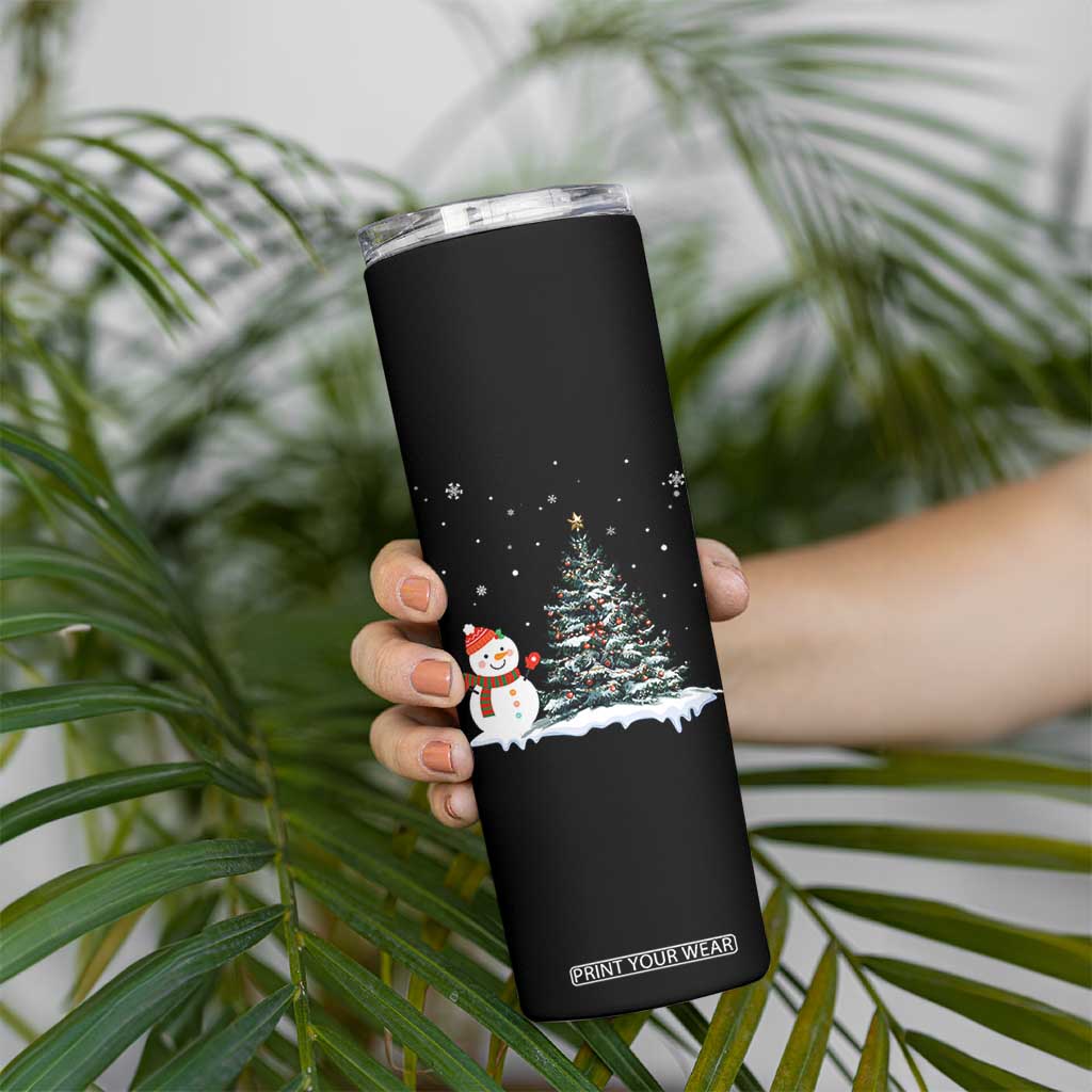 Christmas Snowman Skinny Tumbler Funny Snowmen With Christmas Tree TS12 Print Your Wear