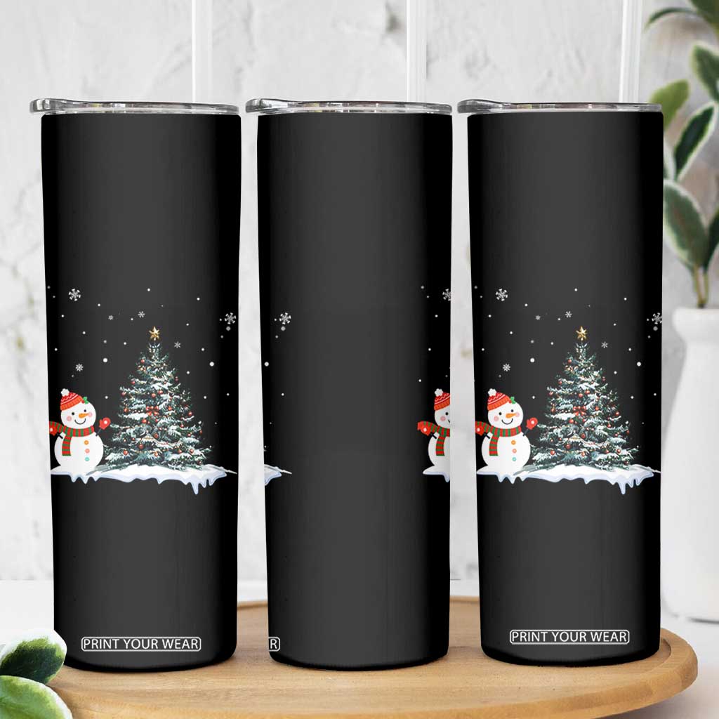 Christmas Snowman Skinny Tumbler Funny Snowmen With Christmas Tree TS12 Print Your Wear