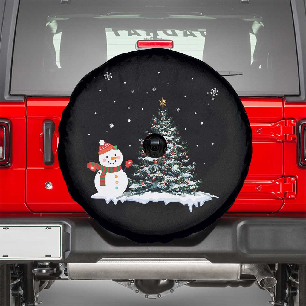 Christmas Snowman Spare Tire Cover Funny Snowmen With Christmas Tree TS12 Black Print Your Wear