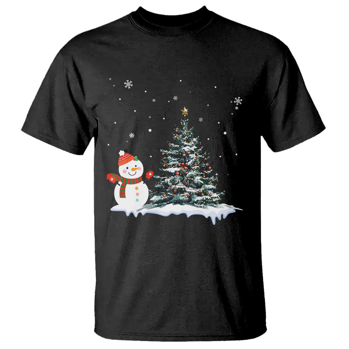 Christmas Snowman T Shirt Funny Snowmen With Christmas Tree TS12 Black Print Your Wear