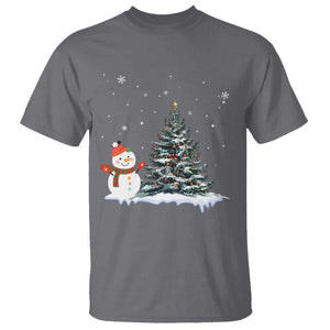 Christmas Snowman T Shirt Funny Snowmen With Christmas Tree TS12 Charcoal Print Your Wear