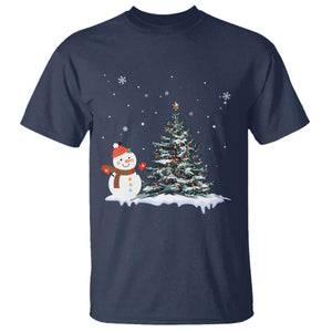 Christmas Snowman T Shirt Funny Snowmen With Christmas Tree TS12 Navy Print Your Wear