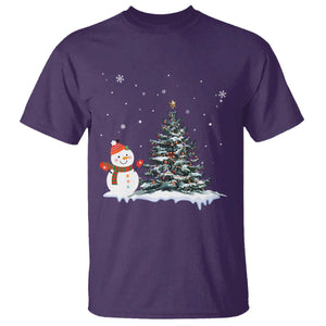 Christmas Snowman T Shirt Funny Snowmen With Christmas Tree TS12 Purple Print Your Wear