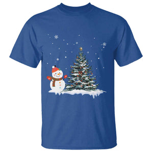 Christmas Snowman T Shirt Funny Snowmen With Christmas Tree TS12 Royal Blue Print Your Wear