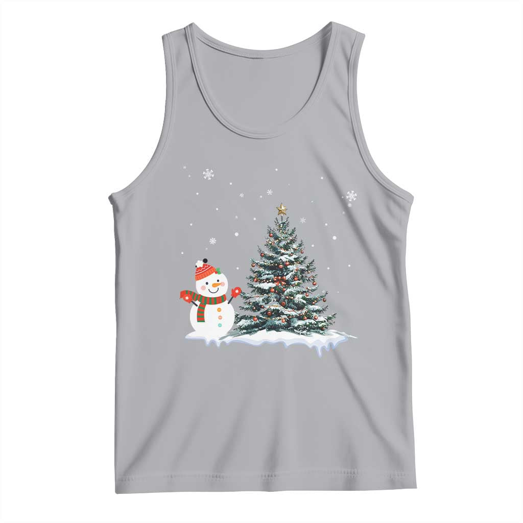 Christmas Snowman Tank Top Funny Snowmen With Christmas Tree TS12 Athletic Heather Print Your Wear