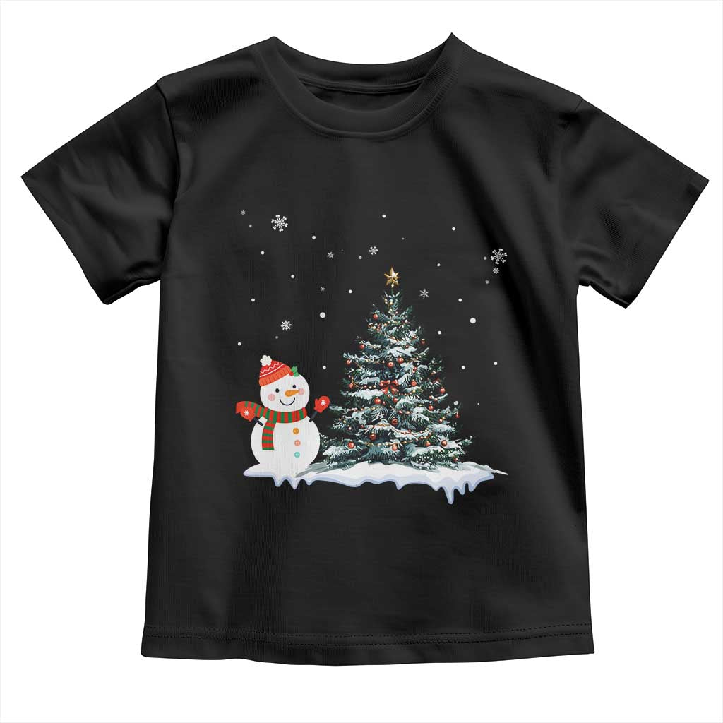 Christmas Snowman Toddler T Shirt Funny Snowmen With Christmas Tree TS12 Black Print Your Wear