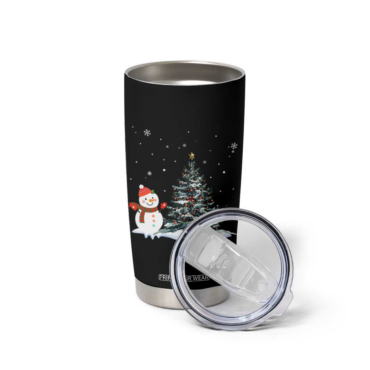 Christmas Snowman Tumbler Cup Funny Snowmen With Christmas Tree TS12 Print Your Wear