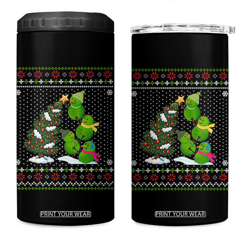 Christmas Snowman Squad 4 in 1 Can Cooler Tumbler Funny Holiday Snowmen With Xmas Tree TS12 One Size: 16 oz Black Print Your Wear