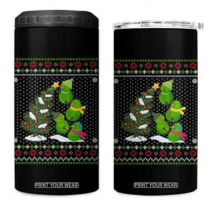 Christmas Snowman Squad 4 in 1 Can Cooler Tumbler Funny Holiday Snowmen With Xmas Tree TS12 One Size: 16 oz Black Print Your Wear