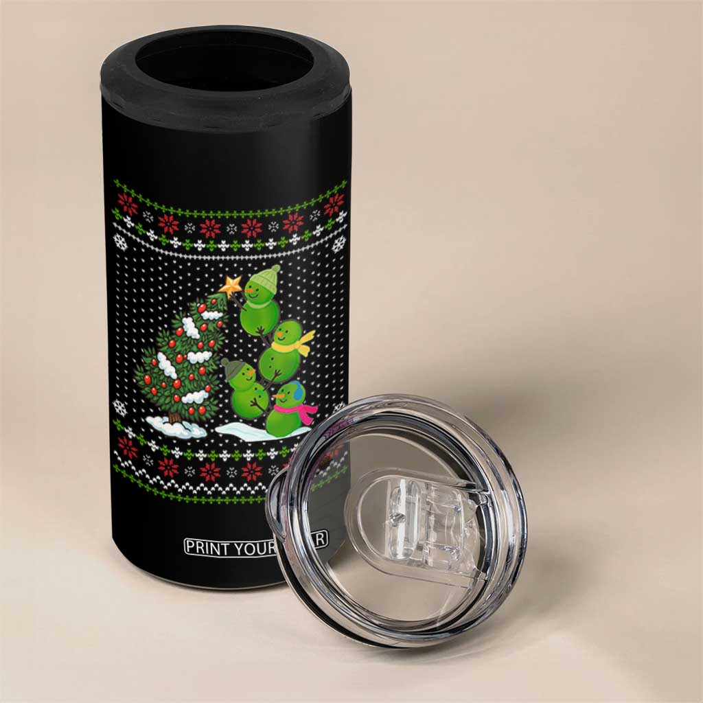 Christmas Snowman Squad 4 in 1 Can Cooler Tumbler Funny Holiday Snowmen With Xmas Tree TS12 Print Your Wear