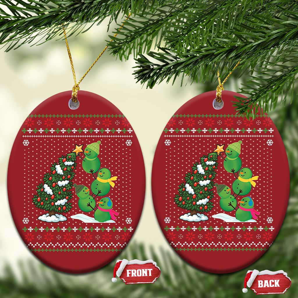 Xmas Snowman Squad Christmas Ornament Funny Holiday Snowmen With Xmas Tree TS12 Oval Red Print Your Wear