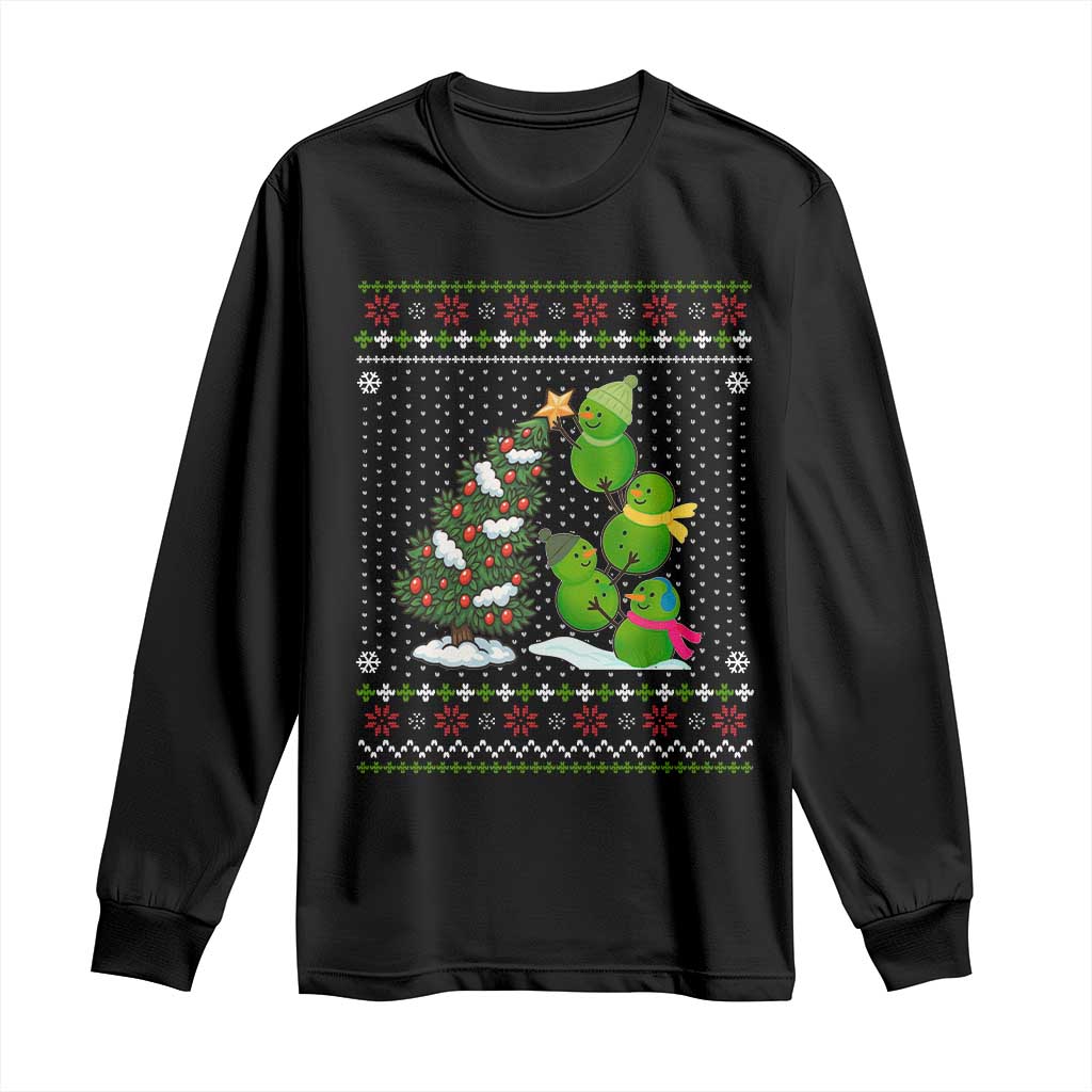 Christmas Snowman Squad Long Sleeve Shirt Funny Holiday Snowmen With Xmas Tree TS12 Black Print Your Wear