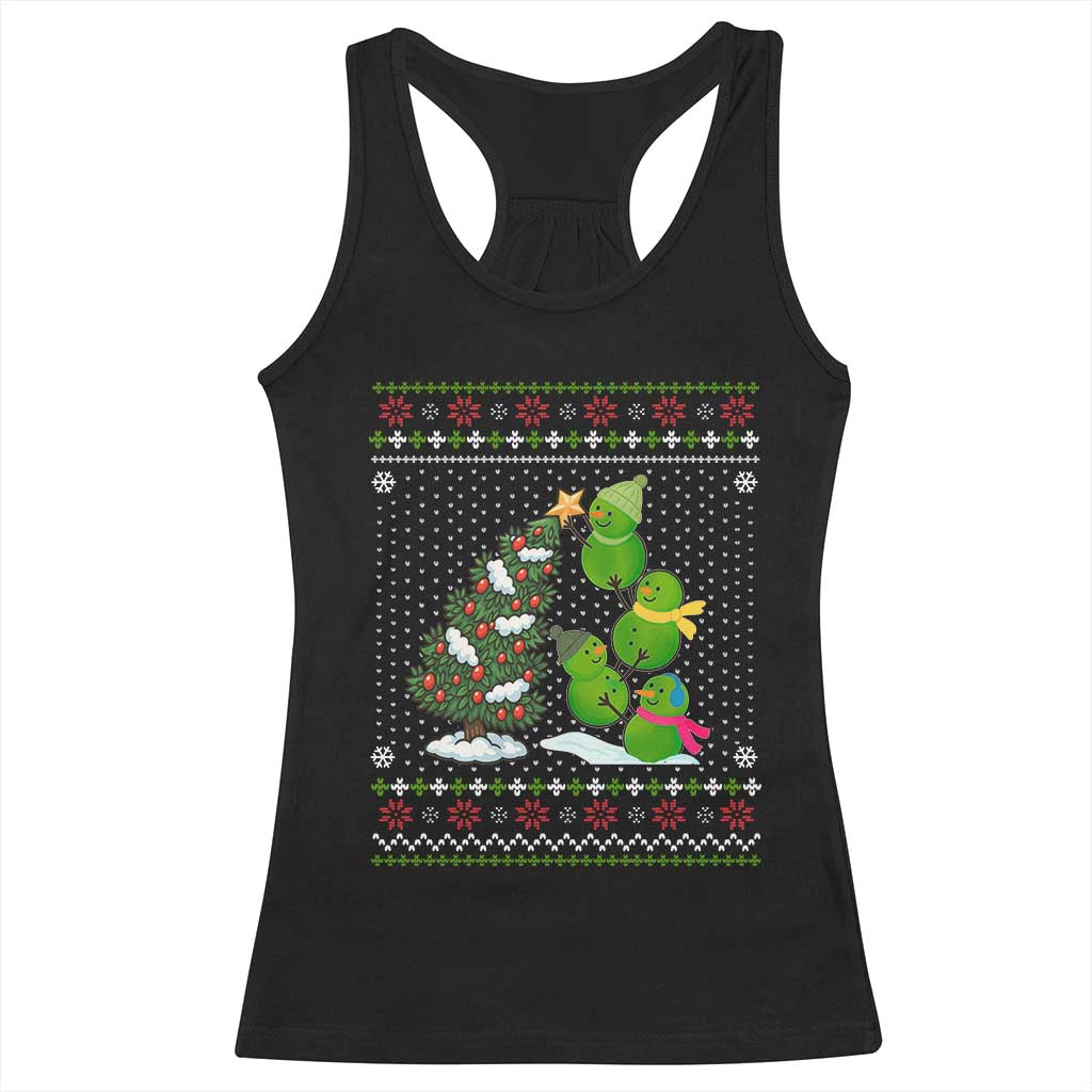 Christmas Snowman Squad Racerback Tank Top Funny Holiday Snowmen With Xmas Tree TS12 Black Print Your Wear