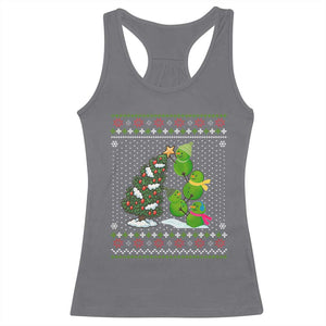 Christmas Snowman Squad Racerback Tank Top Funny Holiday Snowmen With Xmas Tree TS12 Charcoal Print Your Wear